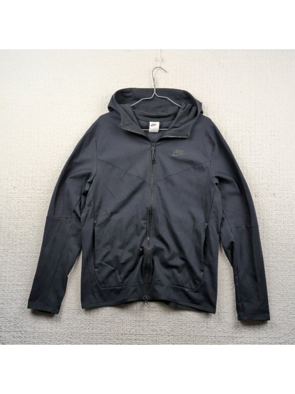 Nike Sportswear Triple Black Tech Fleece Hoodie Full Zip Jacket DX0822-010 Men M